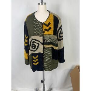 Allure Patchwork Artsy 22/24 Size Maximalism Embroidered Cardigan Jacket